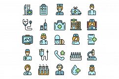 Nurse icons set vector flat Product Image 1