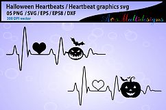 halloween heartbeat graphics and illustration, halloween svg Product Image 2