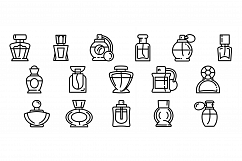 Fragrance bottles icons set, outline style Product Image 1