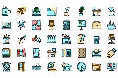 Space organization icons set vector flat Product Image 1