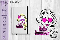 Summer girl, Cool girl, Hello summer, flower girl cut file Product Image 2