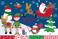 Christmas clipart, Christmas graphics &amp; illustrations, Santa Product Image 1