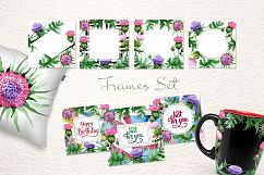 Cool Thistle PNG watercolor set Product Image 4