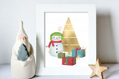 Merry Christmas clipart pack with Santa and digital paper Product Image 9