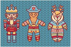 Christmas decorations. Bundle. Xmas characters &amp; decorative elements. Clipart &amp; Lettering. EPS, AI, JPEG, PNG. Product Image 8