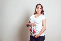 Pregnant Woman T-Shirt Mock-Up Product Image 5