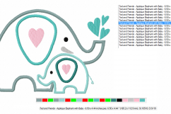 APPLIQUE Mother&#039;s Love ~ ELEPHANTS - Mother and Baby ~ Machine Embroidery Design in 2 sizes - Instant Download Product Image 2