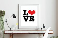 Printable Art Saying Love Heart, Wall Art, .PDF, Typography Product Image 2