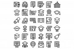 Degree icons set, outline style Product Image 1