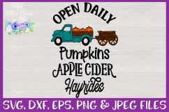 Farmhouse Open Daily SVG Fall Pumpkin Truck SVG Product Image 3