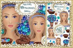 Spring Clipart Rose Gold Glitter Floral Fashion Girl- Huge ! Product Image 2