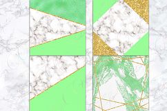 Mint, Marble &amp; Gold Glitter Digital Paper Product Image 4