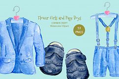 Watercolor clipart of flower girl and page boy outfits Product Image 5