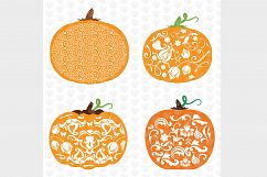 Halloween Bundle - 4 Decorative Floral Pumpkin SVG EPS DXF Product Image 2
