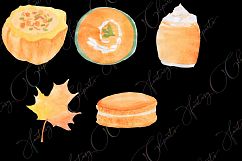 Watercolor Hand Drawn Pumpkin Spice Clipart Product Image 4