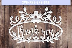 Thank you SVG Cut File, Wedding Decor Template, DXF EPS PNG Product Image 3