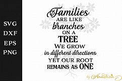 Families are like branches on a tree SVG Cut File Product Image 1