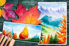 Autumn watercolor landscapes Product Image 9