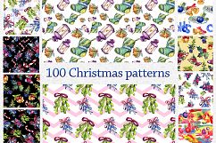 100 patterns of christmas JPG watercolor set Product Image 5