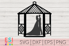 Wedding SVG| Bride and Groom Gazebo Design| SVG DXF EPS PNG Product Image 1