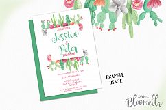 Watercolor Cactus Clipart Frames Border Clipart Flowers Product Image 2