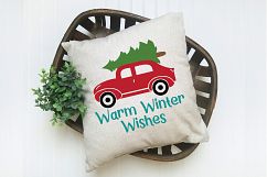 Warm Winter Wishes - Christmas SVG Cut File - DXF PNG EPS Product Image 3