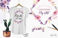 Lilacs Frames Watercolor Clipart Border Flowers Pink Purple Florals Product Image 2