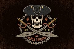 Pirate logos set with grunge Product Image 8