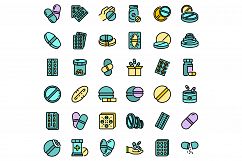 Pill icons set vector flat Product Image 1