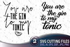 You are the gin to my tonic - 2 designs suitable for cutting SVG, EPS, PNG, AI, JPG, DXF Product Image 1