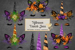 Halloween Unicorn Face Clipart Product Image 2