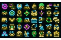 Advice icons set vector neon Product Image 1