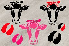Cow Head whit Bandana SVG, cowboy western Farm Milk 776S Product Image 5
