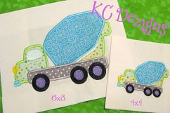 Concrete Truck Machine Applique Embroidery Design Product Image 1