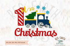 1st Christmas train shirt design SVG,DXF,PNG,EPS,PDF format Product Image 1