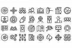 Target audience icons set, outline style Product Image 1