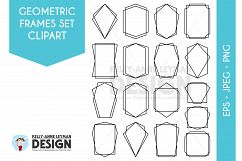 Geometric, minimalist, polygonal frame set, Label set Product Image 1