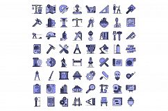 Architect equipment icons set vector flat Product Image 1