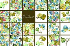 Watercolor linden leaves PNG set Product Image 7