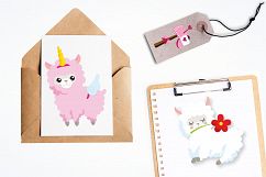 Valentine llamas graphics and illustrations Product Image 2
