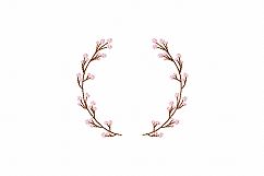 Sakura Floral Wreath Font Frame Monogram Design - EMBROIDERY DESIGN FILE - Instant download - Vp3 Hus Dst Jef Pes formats hoop 4x4 5x7 6x10 Product Image 5