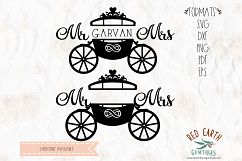 Carriage wedding Mr and Mrs Split in SVG, DXF, PNG, EPS,PDF Product Image 1