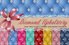 16 Seamless Diamond Upholstery Digital Papers, Quilt Leather Product Image 1