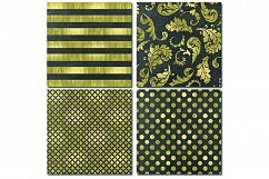 Gold Foil Chalkboard Digital Paper - Gold and Gray Stripes Product Image 3