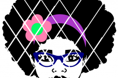 Afro puffs girl,Taiana with glasses svg,Sistah svg,Silhouet Product Image 2