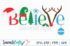 Believe - Digital Printable - Cuttable File - Digital Download - SVG EPS PNG DXF  Product Image 1