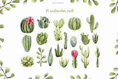 Watercolor Cacti clipart Plants watercolor succulents Product Image 5