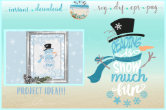 Reading Is Snow Much Fun Snowman Svg Dxf Eps and Png Files Product Image 1