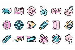 Washcloth icons set vector flat Product Image 1