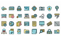 Cipher icons set vector flat Product Image 1